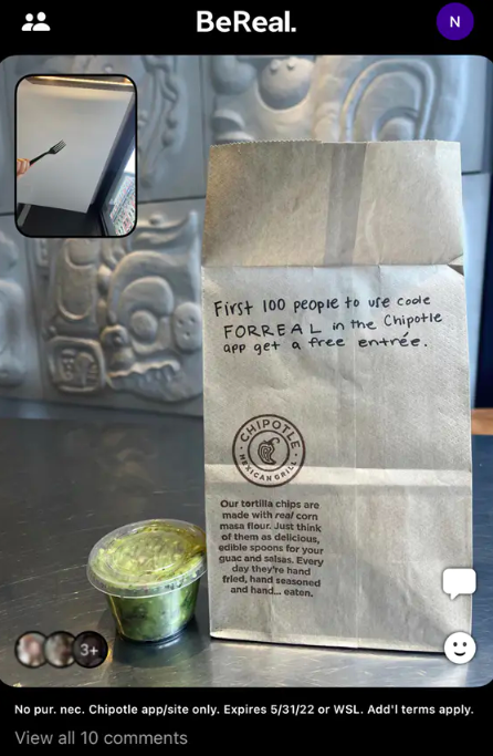 BeReal Chipotle Promo