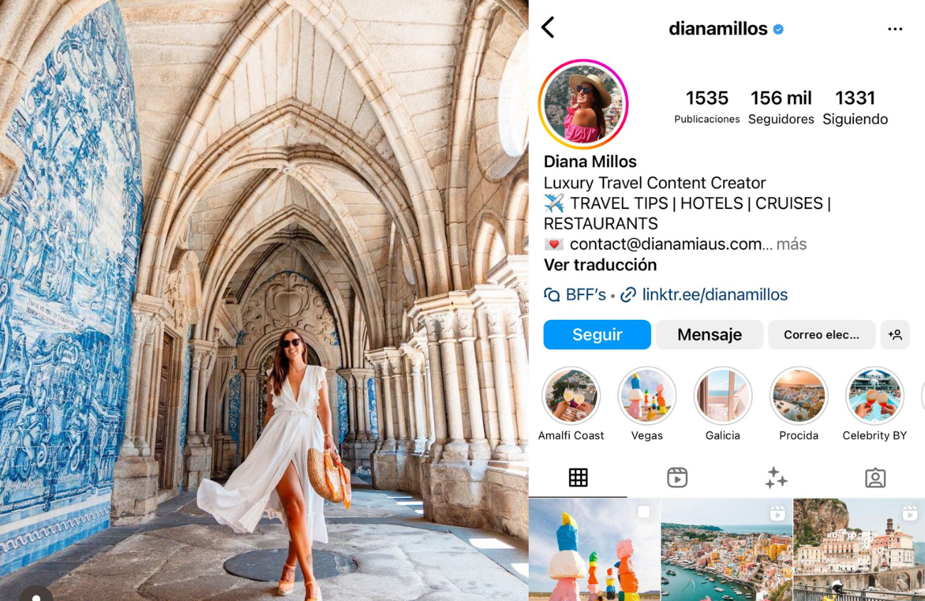 Influencer de viajes Dana Millos