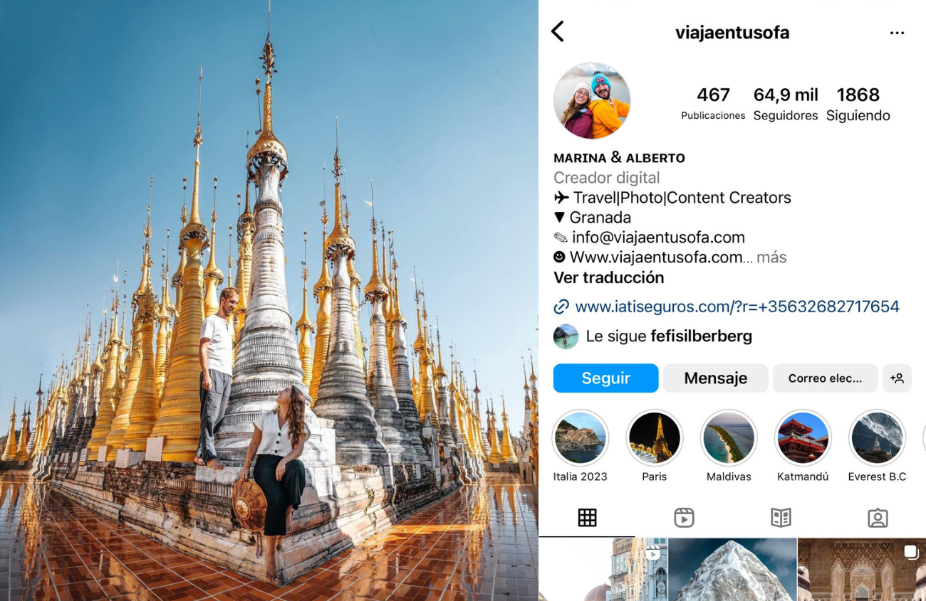 Influencer de viajes viaja en tu sofá