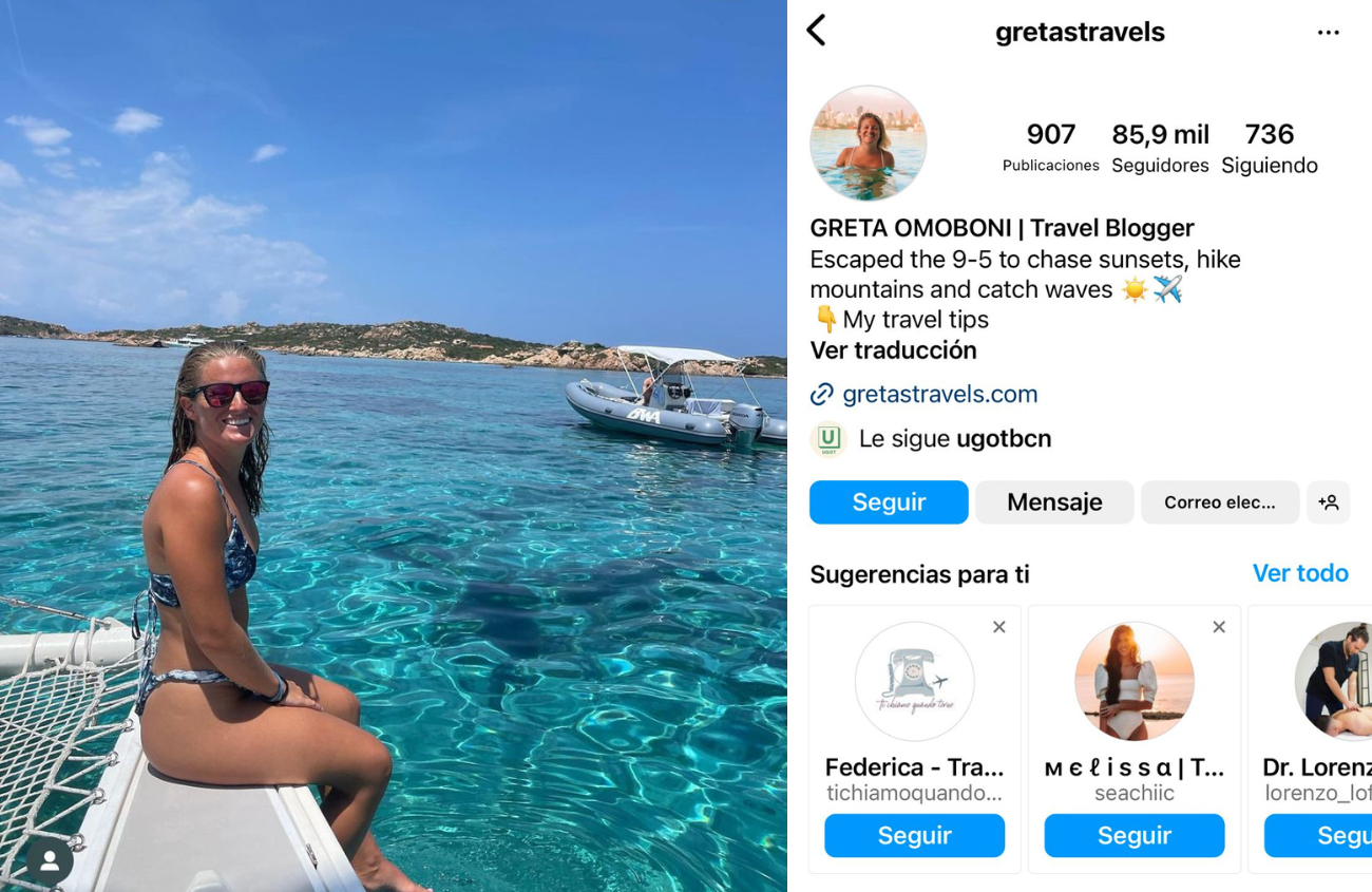 Influencer di viaggi gretas travels